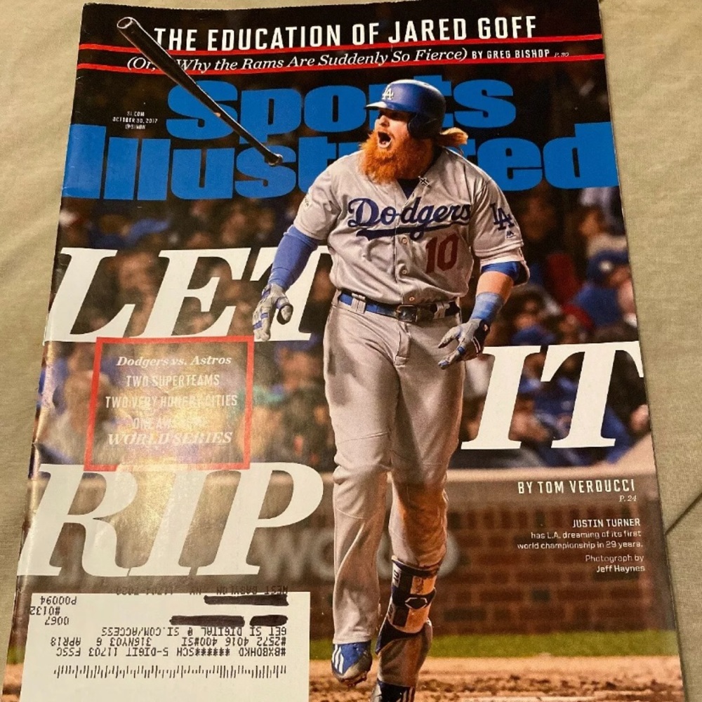 Sports Illustrated Magazine 2017 - Justin Turner Los Angeles Dodgers baseball